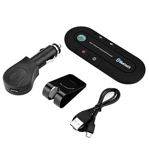Bluetooth Visor Speakerphone Bluetooth Car Speaker Hands free Kit for Smart Phone, iPhone and iPad (Black) 6